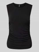 Slim fit top met plooien opzij, model 'MADISON'