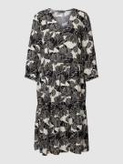 Knielange jurk van viscose met all-over print