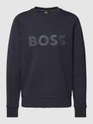 Sweatshirt met labelprint, model 'Salbo'