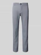 Slim fit stoffen broek met structuurmotief, model 'LUTON'