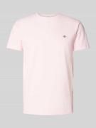 Slim fit T-shirt met labelstitching