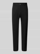 Slim fit pantalon met knoop- en ritssluiting