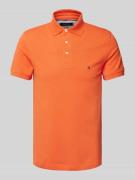 Slim fit poloshirt met logostitching, model '1985'