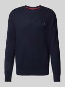 Regular fit gebreide pullover met structuurmotief