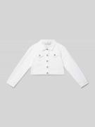 Jeansjack met motiefstitching