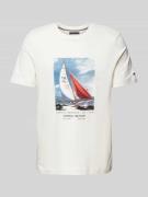 T-shirt met motief- en labelprint