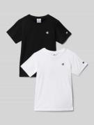 T-shirt met labelprint in een set van 2 stuks