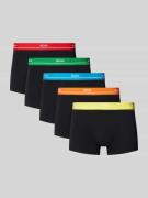 Boxershort met elastische band met label in een set van 5 stuks