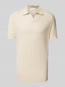 Slim fit poloshirt met V-hals