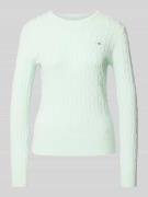 Gebreide pullover met labelstitching