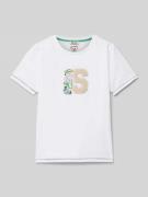 T-shirt met motiefstitching