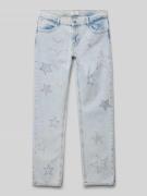 Straight fit jeans van zuiver katoen met strass-steentjes, model 'CARL...