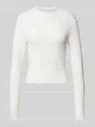 Slim fit shirt met lange mouwen in seersucker-look, model 'LENA'