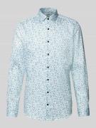 Slim fit zakelijk overhemd met all-over motief