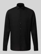 Slim fit linnen overhemd met kentkraag, model 'Sykia'