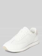 Leren sneakers met labeldetail