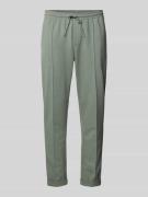 Regular fit stoffen broek met vaste persplooien