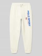 Regular fit sweatpants met labelprint