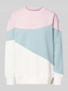 Comfort fit sweatshirt van katoenmix met colour-blocking-design