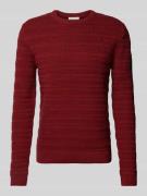Regular fit gebreide pullover van puur katoen met breipatroon