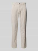 Regular fit chino van katoenmix met een fijn tweekleurig zigzagmotief,...