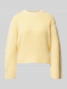 Gebreide pullover met geribde ronde hals, model 'Colina'