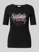 Slim fit T-shirt van katoenmix