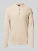 Slim fit gebreide pullover met polokraag van katoen