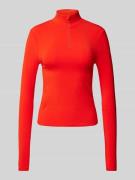 Shirt met lange mouwen en opstaande kraag, model 'Elina'