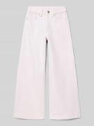 Wide leg jeans van katoenmix