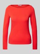 Regular fit shirt met lange mouwen van katoenmix met boothals
