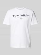 Regular fit T-shirt van puur katoen met labelprint