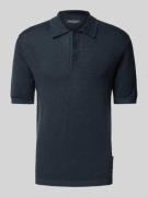 Regular fit poloshirt in een mix van linnen en katoen