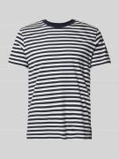 Regular fit T-shirt van puur katoen met streeppatroon