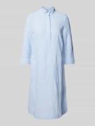 Knielange linnen jurk met 3/4-mouwen