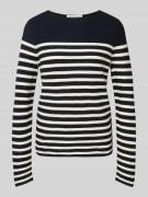 Regular fit gebreide pullover van puur katoen met streepmotief