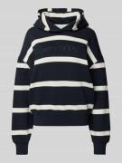 Relaxed fit hoodie van puur katoen met streepmotief