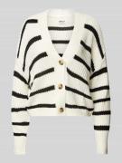 Regular fit gebreid jack met streepmotief, model 'CAROLNICE'