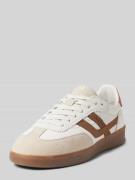 Leren sneakers met contrastgarnering, model 'ELIAN'