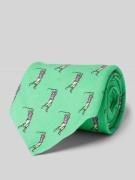 Linnen stropdas met motiefprint