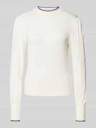 Regular fit gebreide pullover van viscosemix met opstaande kraag