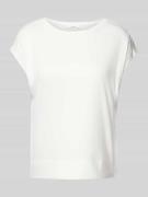 T-shirt met geribde ronde hals, model 'Sestern'