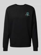 Sweatshirt met labelstitching, model 'Bruno Café'
