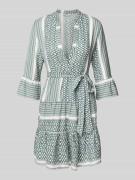 Getailleerde blousejurk met all-over motief, model 'ATHENA'