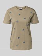 T-shirt met motiefstitching