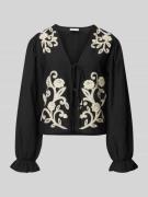 Regular fit blouse met vetersluiting, model 'POLENE'
