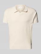 Regular fit poloshirt met structuur van vlamgaren