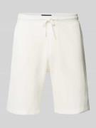 Korte regular fit broek met structuurmotief