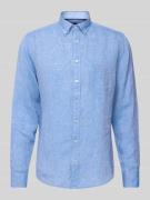Regular fit linnen overhemd met button-downkraag
