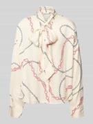 Boxy fit blouse met lange mouwen en all-over motief